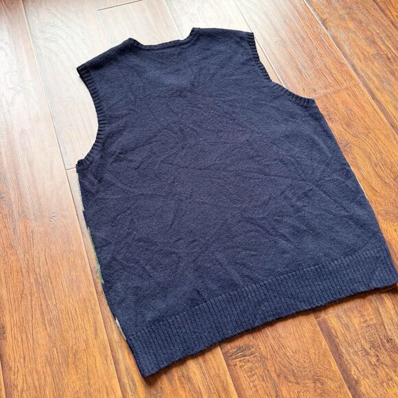 J Crew 100% Lambs Wools Mens‎ Argyle Sweater Vest Sz L Academia Preppy Classic - Picture 13 of 15